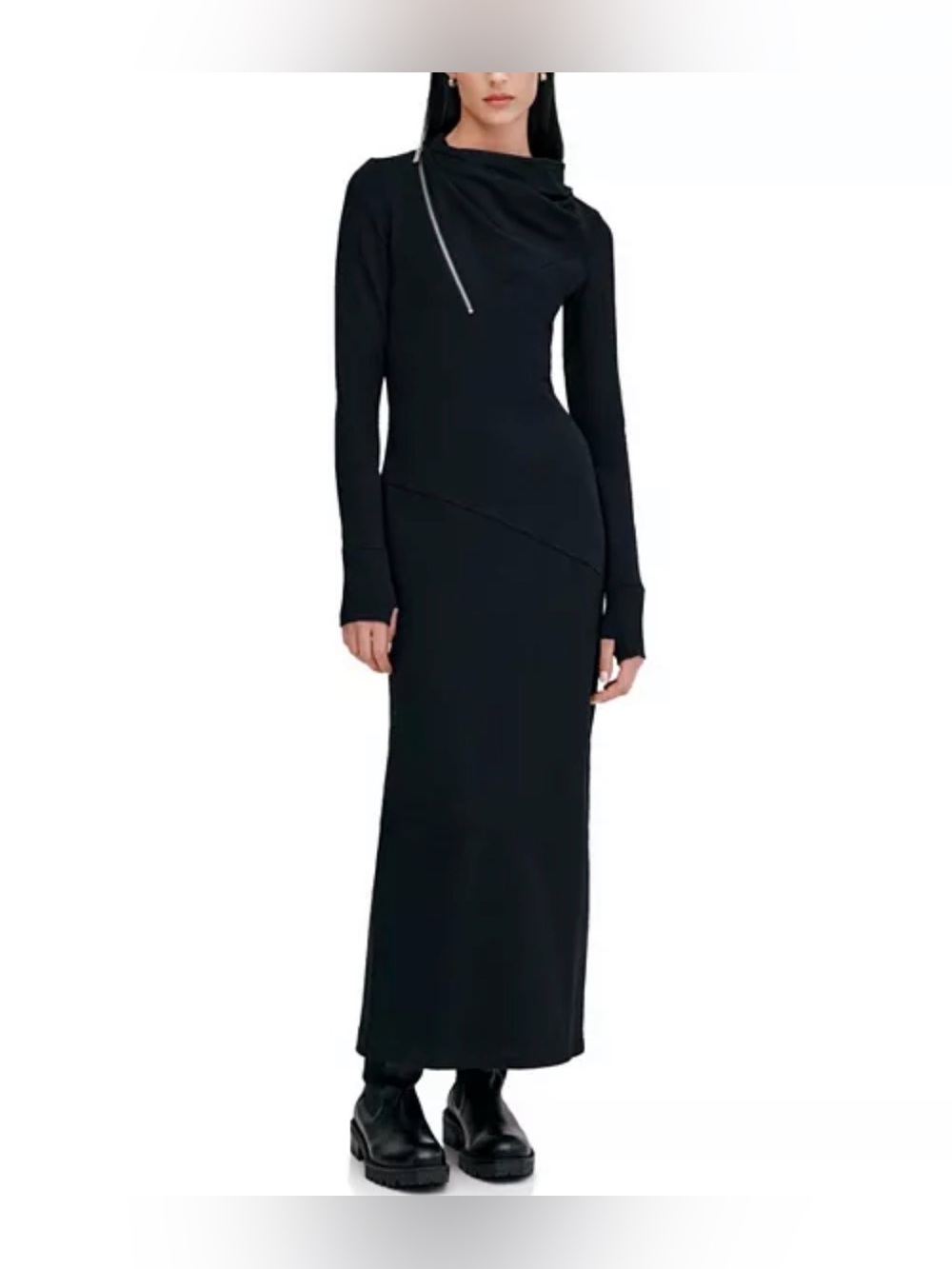 MARELLA Black Long-Sleeve Broome Dress Size Large NWT - C71-015
